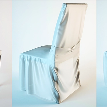 Linen Stool Cover: Wooden Legs & Textured Design 3D model image 1 