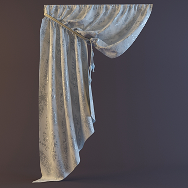Texture-Enhanced Slat Curtain 3D model image 1 