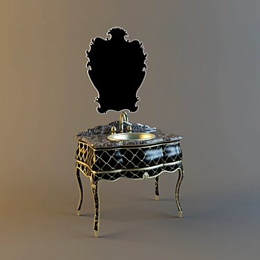 Elegant Reflection: Bathroom Vanity Set 3D model image 1 