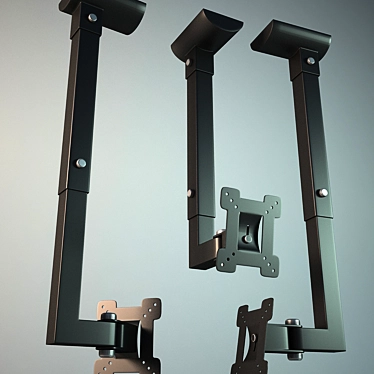 Sleek LCD TV Ceiling Mount 3D model image 1 