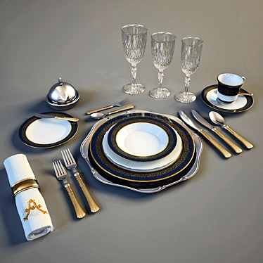 Elegant Serving Table 3D model image 1 