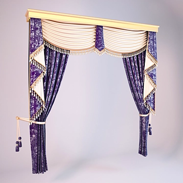 Elegant Drapery Set 3D model image 1 