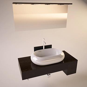 CRW GCR1065 Wash Basin - 1000x450 Dimensions 3D model image 1 