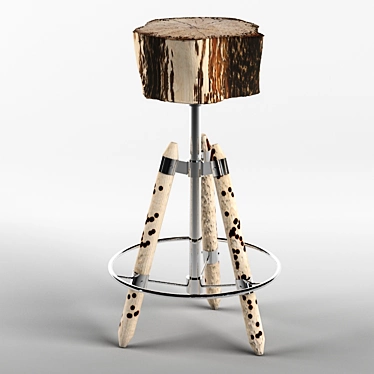 Venetian Oak Bar Stool 3D model image 1 