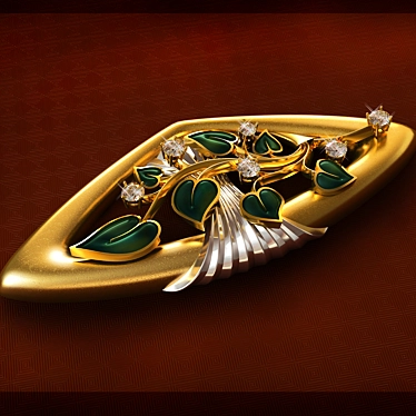 Heart Brooch 3D model image 1 