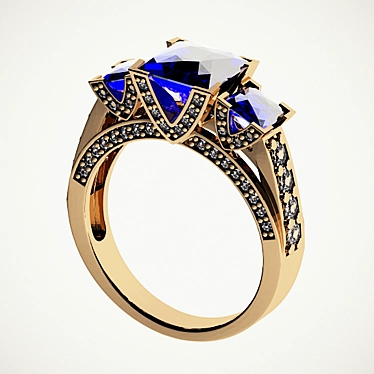 Sapphire Elegance Ring 3D model image 1 
