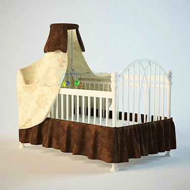 Canopied Kids' Bed 3D model image 1 