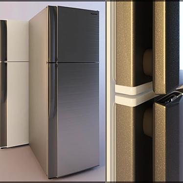 Title: Sharp SJ Series Refrigerator, 350L, Multiple Colors 3D model image 1 