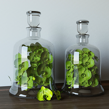 Elegant Greens Decanters 3D model image 1 