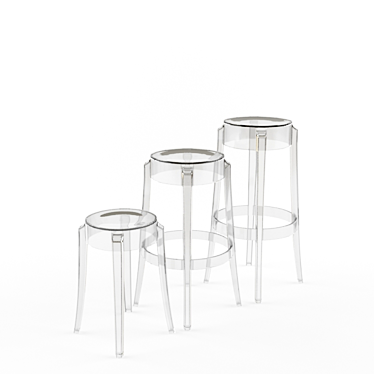Title: Sleek Charles Ghost Bar Stool 3D model image 1 