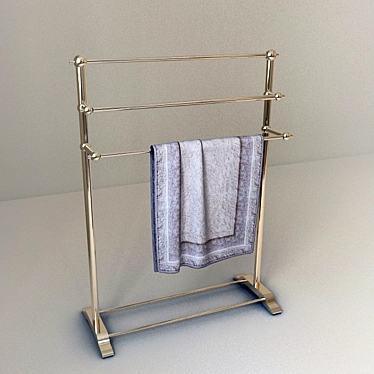 Modern Wall-Mounted Towel Rack 3D model image 1 