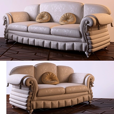 Camas Tiziano: Stylish Sofas with Textured Elegance 3D model image 1 