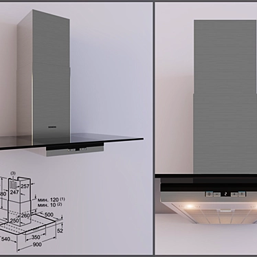 Siemens Wall-mounted Hood LC98GB540 3D model image 1 