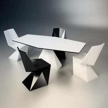 Elegant Dining Set by Vandom 3D model image 1 