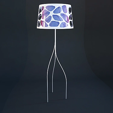 Organic Black 165cm Floor Lamp 3D model image 1 