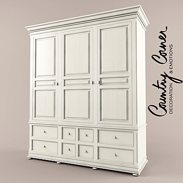 Provence Three-Door Wardrobe: Country Corner 3D model image 1 