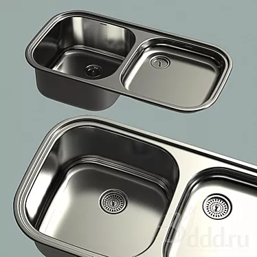 Stainless Steel Kitchen Sink 3D model image 1 