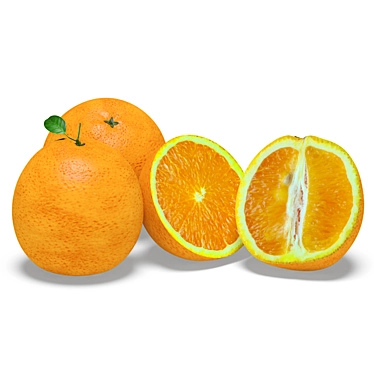 Fresh Juicy Oranges: A Vibrant Delight! 3D model image 1 