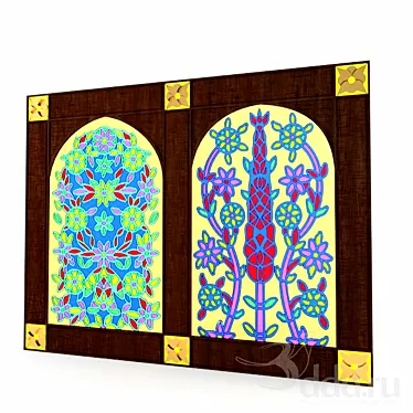 Vibrant Stained Glass Window 3D model image 1 