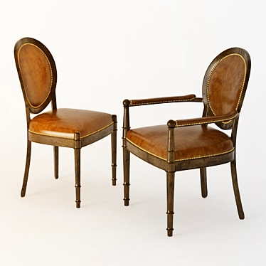 Baker Oval Chairs - Milling Road Collection 3D model image 1 
