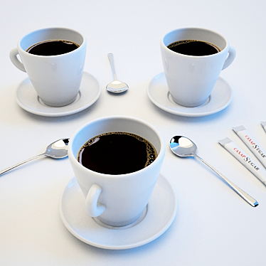 Morning Bliss: Exquisite Russian Coffee 3D model image 1 