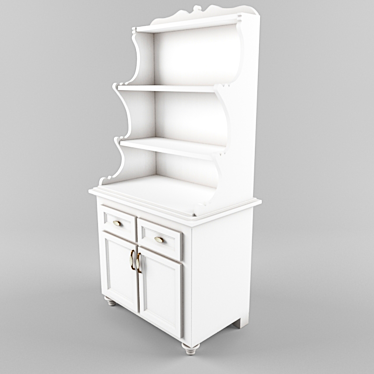 Elegant White Wooden Sideboard - Mobili Di Castello 3D model image 1 