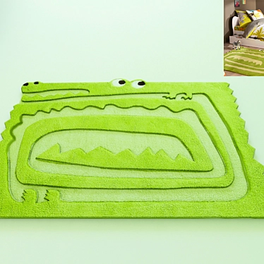 Playful Textured Kids' Rug 3D model image 1 