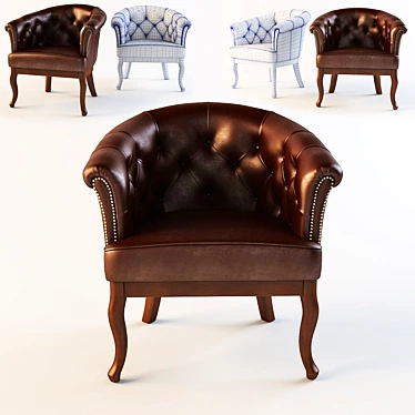 Modern Velvet Armchair - 3D Max, FBX, OBJ 3D model image 1 