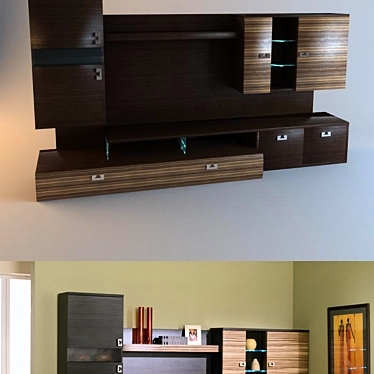 Kenya Wall Unit: Stylish and Functional 3D model image 1 