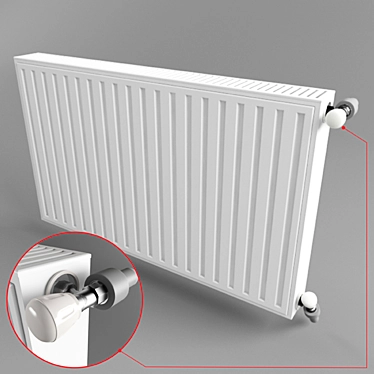 Panel Radiator 1000x600: Efficient Heating Solution 3D model image 1 