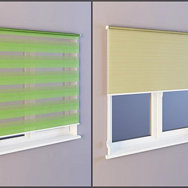 Detailed Roller Curtains: Adjustable & Customizable 3D model image 1 