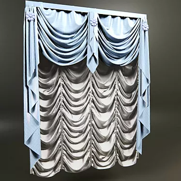 Elegant Garlands & Austrian Blind 3D model image 1 