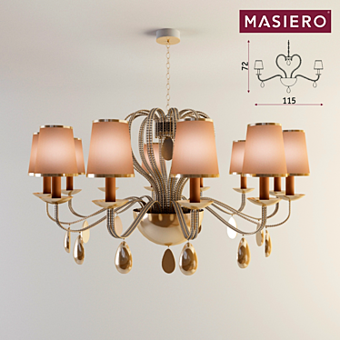 Elegant Ivory Glass Chandelier 3D model image 1 