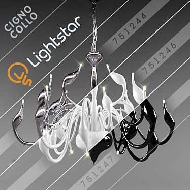 LightStar Cigno Collo Pendant: Sleek Modern Design 3D model image 1 