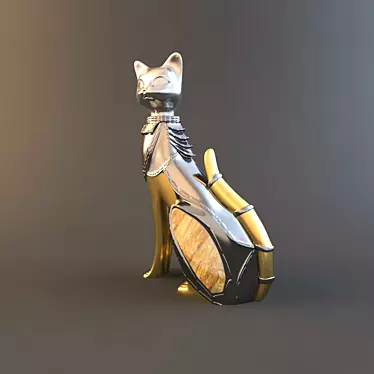 Elegant Cat Figurine - 16x8x26cm 3D model image 1 