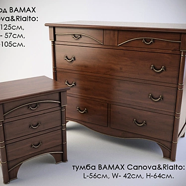 Elegant Chest of Drawers: Bamax Canova & Rialto 3D model image 1 