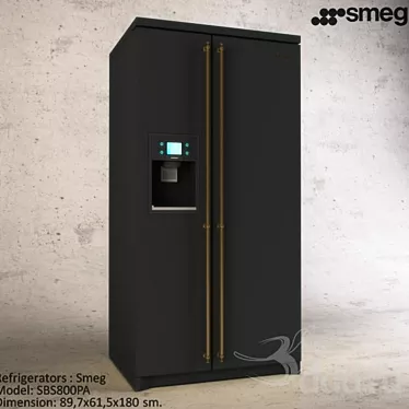 Chic Italian Fridge: SMEG SBS800PA 3D model image 1 