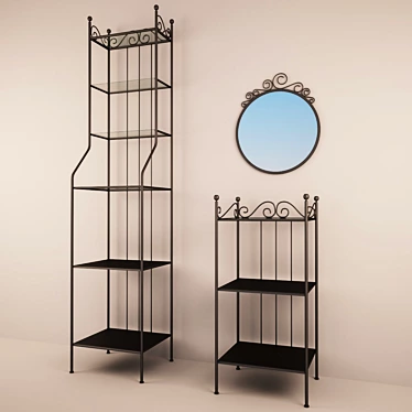 Rensher Ekne Mirror & Shelves 3D model image 1 