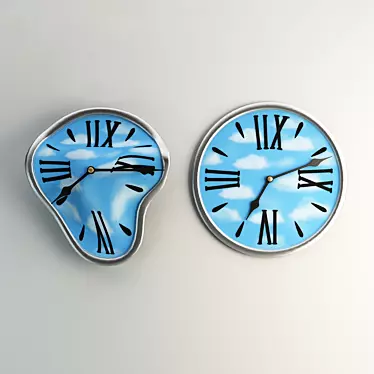  Surreal Time: Dali-inspired Wall Clocks 3D model image 1 