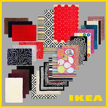 Title: IKEA Low Pile Rugs: Stylish & Versatile 3D model image 1 