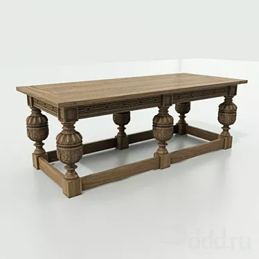 Rustic Elegance: Ralph Lauren Refectory Table 3D model image 1 