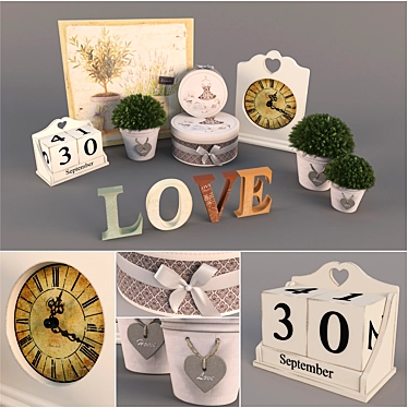 Lovely Floral Calendar Set 3D model image 1 