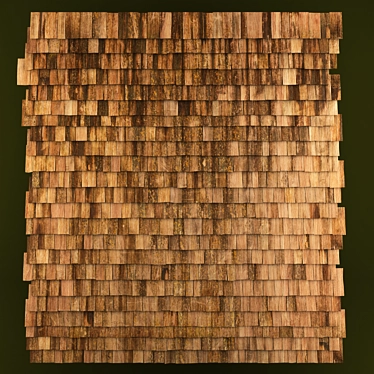 Seamless Wooden Roofing Shingles 3D model image 1 