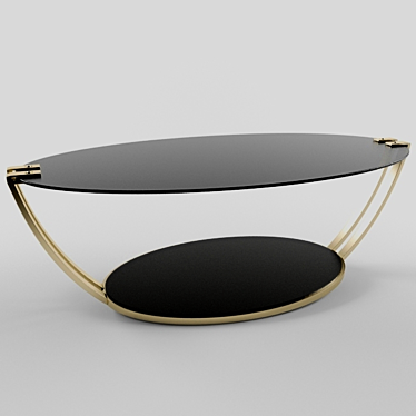 Sleek Chrome Plated Coffee Table 3D model image 1 