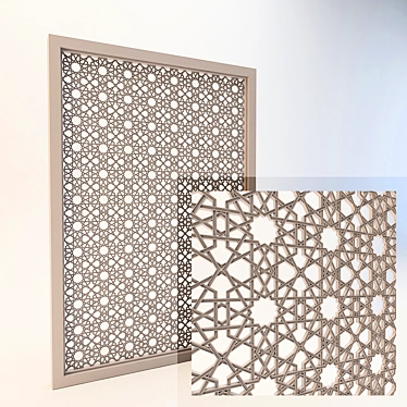 Elegant Arabic Room Divider 3D model image 1 