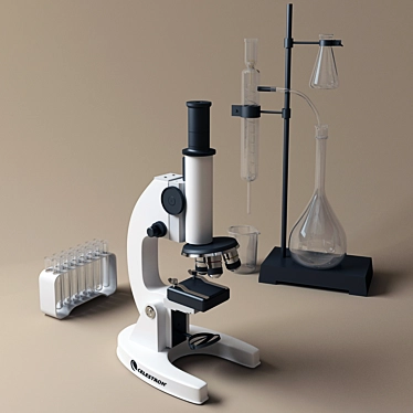 Advanced Microscope with Accessories 3D model image 1 