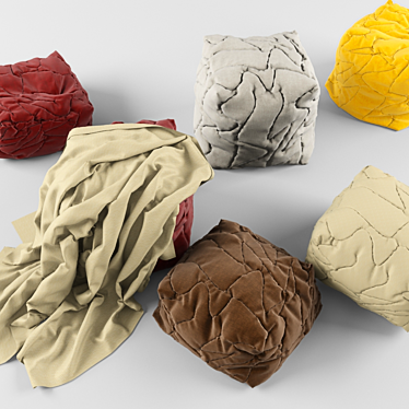 Versatile Poufs: Different Sizes & Colors 3D model image 1 