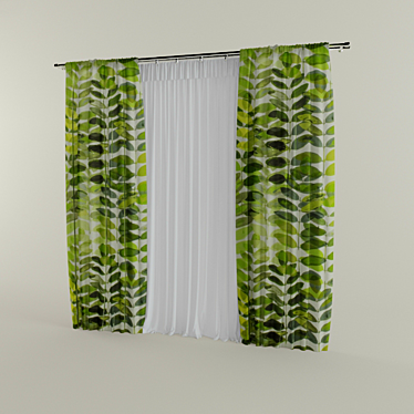 Elegant Curtains and Sheers 3D model image 1 