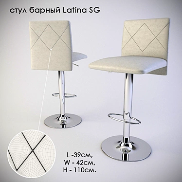 Latina SG Bar Chair: Sleek Design & Optimal Height 3D model image 1 