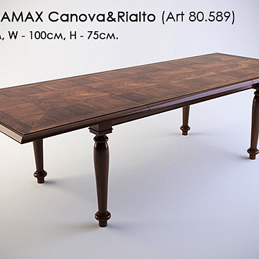 Luxury Italian Style: Bamax Canova&Rialto Dining Table 3D model image 1 